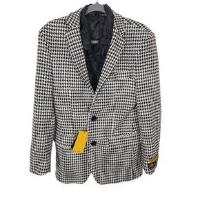 NWT Alberto Nardoni 'Super 150's High Twist Cashmere-2BV Houndstooth' Men's Coat